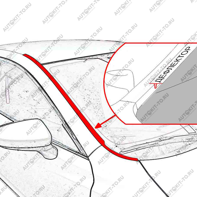 Дефлектор/водосток лобового стекла "Стрелка", Москвич - 3 2023- (I)