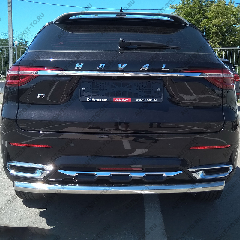 Защита заднего бампера   HAVAL F7X 2019-2021